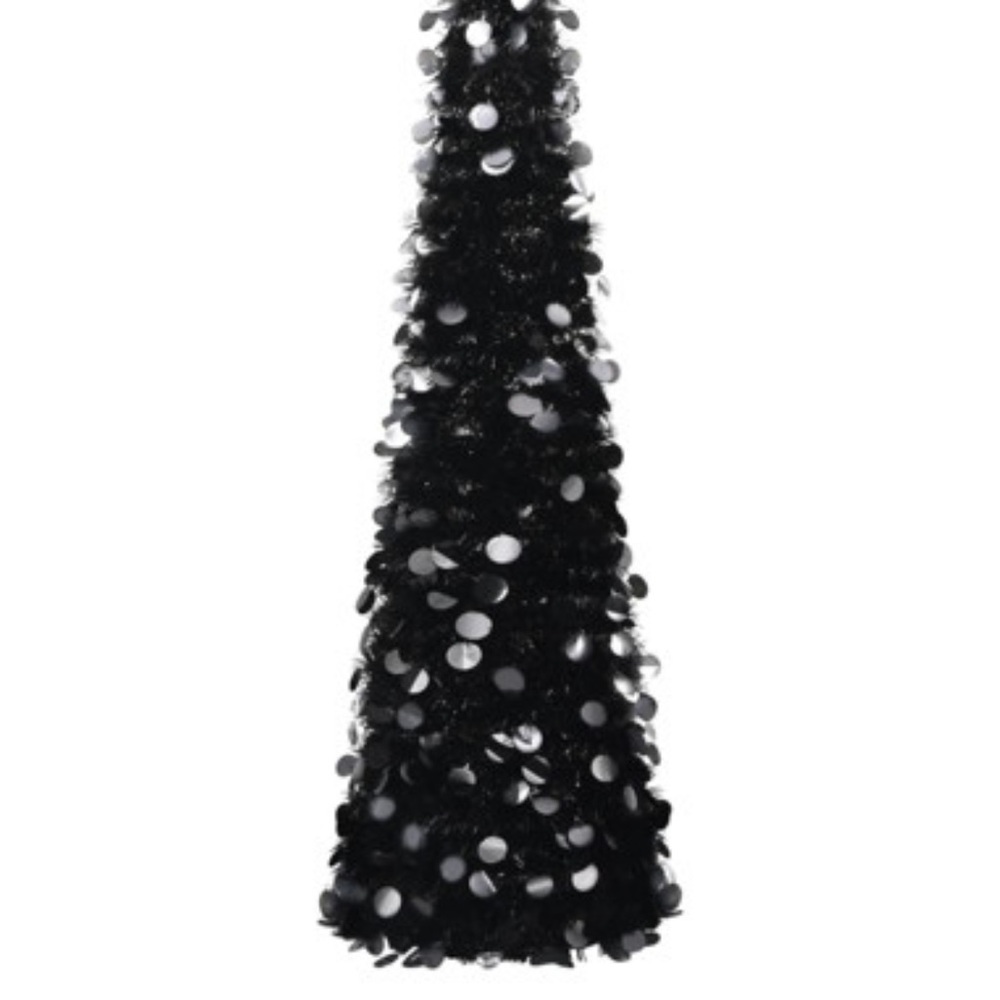 Festive Black Sequin Cone Tree